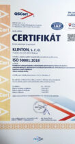 Certifikát ISO 50001:2018